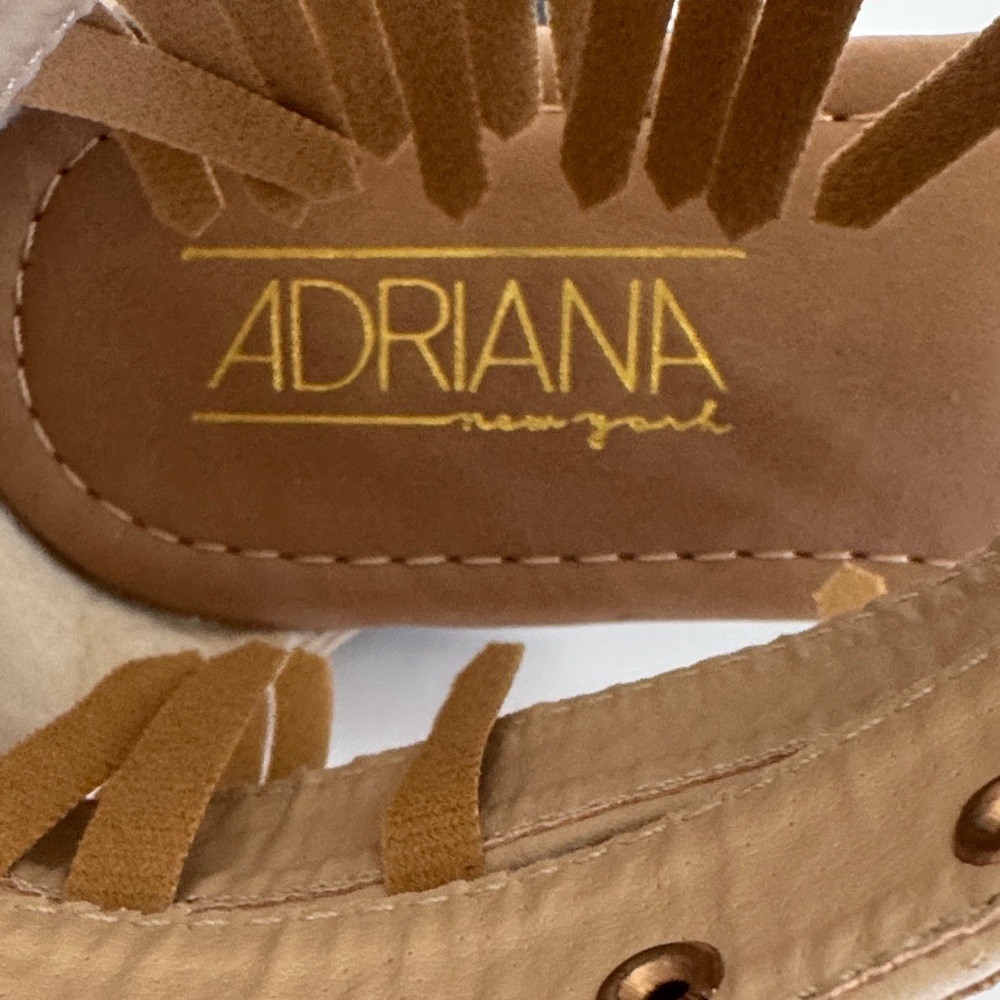 Adriana New York Fringe Sandals, Tan Color, Size: 7 - Picture 7 of 8
